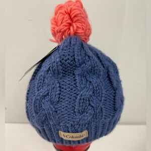 Columbia Cable Knit PomPom In-Bounds Beanie Hat Fleece Lined NWT Youth